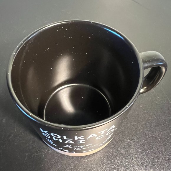 Kolkata Chai Co. Black Pottery Mug Awan Kara TOP TEA IN TOWN Mug ~ Manhattan NY - Picture 5 of 7